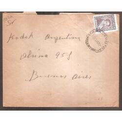 ARGENTINA 1949  SOBRE CIRCULADO NUMERO 107A