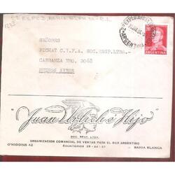 ARGENTINA  1956  SOBRE CIRCULADO  NUMERO 123I