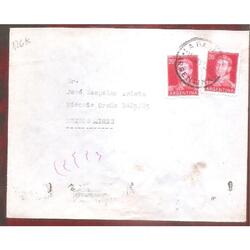 ARGENTINA  1957  SOBRE CIRCULADO  NUMERO  126K
