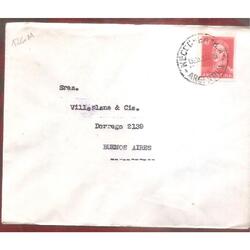 ARGENTINA  1957  SOBRE CIRCULADO  NUMERO  126M