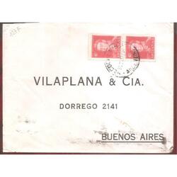 ARGENTINA  1957  SOBRE CIRCULADO NUMERO  127F