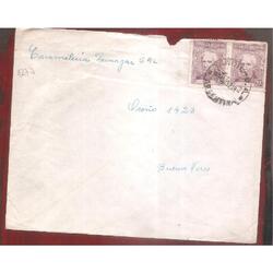 ARGENTINA  1957  SOBRE CIRCULADO NUMERO  127J