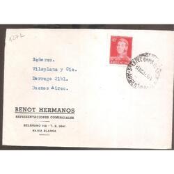 ARGENTINA  1957  SOBRE CIRCULADO  NUMERO  127L