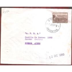 ARGENTINA  1960  SOBRE CIRCULADO  NUMERO  139A