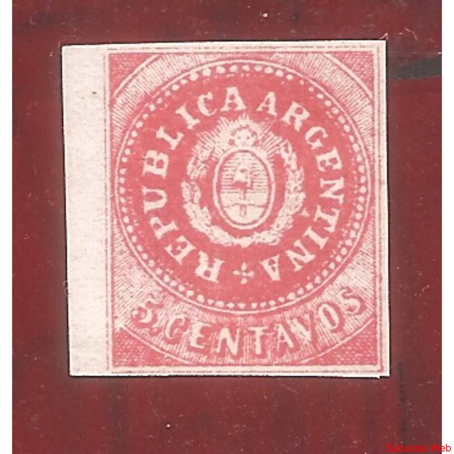 ARGENTINA 1862(MT5g) ESCUDITO  C ESTRECHA  NUEVO  REIMPRESO