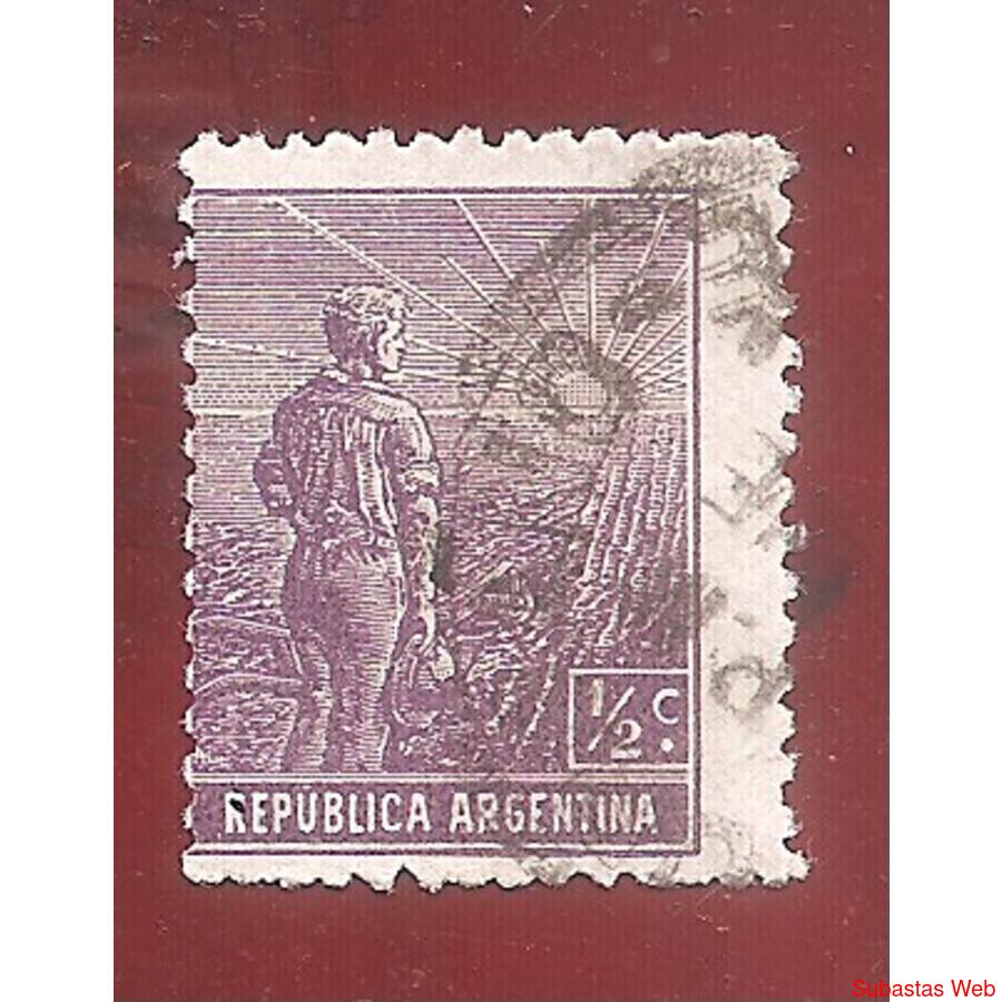 ARGENTINA 1911(167) LABRADOR  FILI RAYOS ONDULADOS USADA