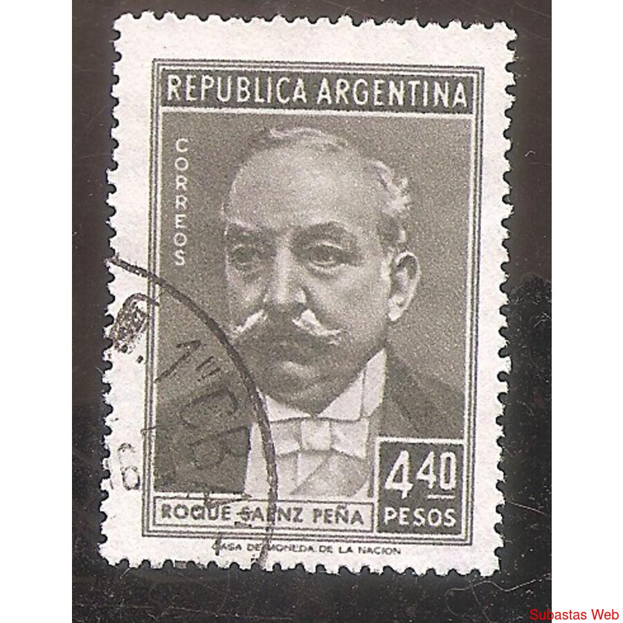 ARGENTINA 1957(575) PROC Y RIQUEZAS: SAENZ PEÑA  USADA