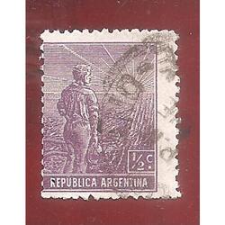 ARGENTINA 1911(167) LABRADOR  FILI RAYOS ONDULADOS USADA