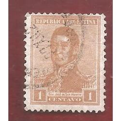 ARGENTINA 1922(267) SAN MARTIN FILI SOL RA  13,5x12,5 USADA