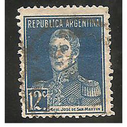 ARGENTINA 1923(283) SAN MARTIN CON PUNTO, 13.5x12,5  USADA