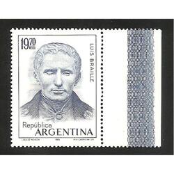 ARGENTINA 1976(1051) HOMENAJE A BRAILE CON BORDE HOJA