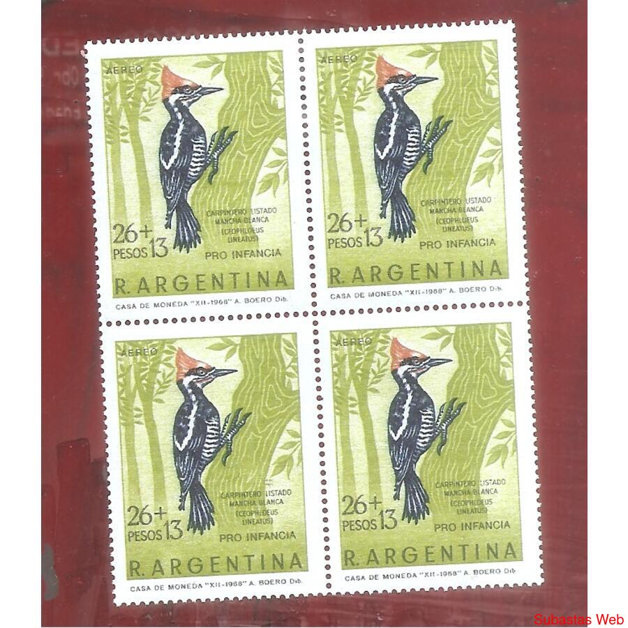 ARGENTINA 1969(A128) PRO INFANCIA  CUADRITO  MINT