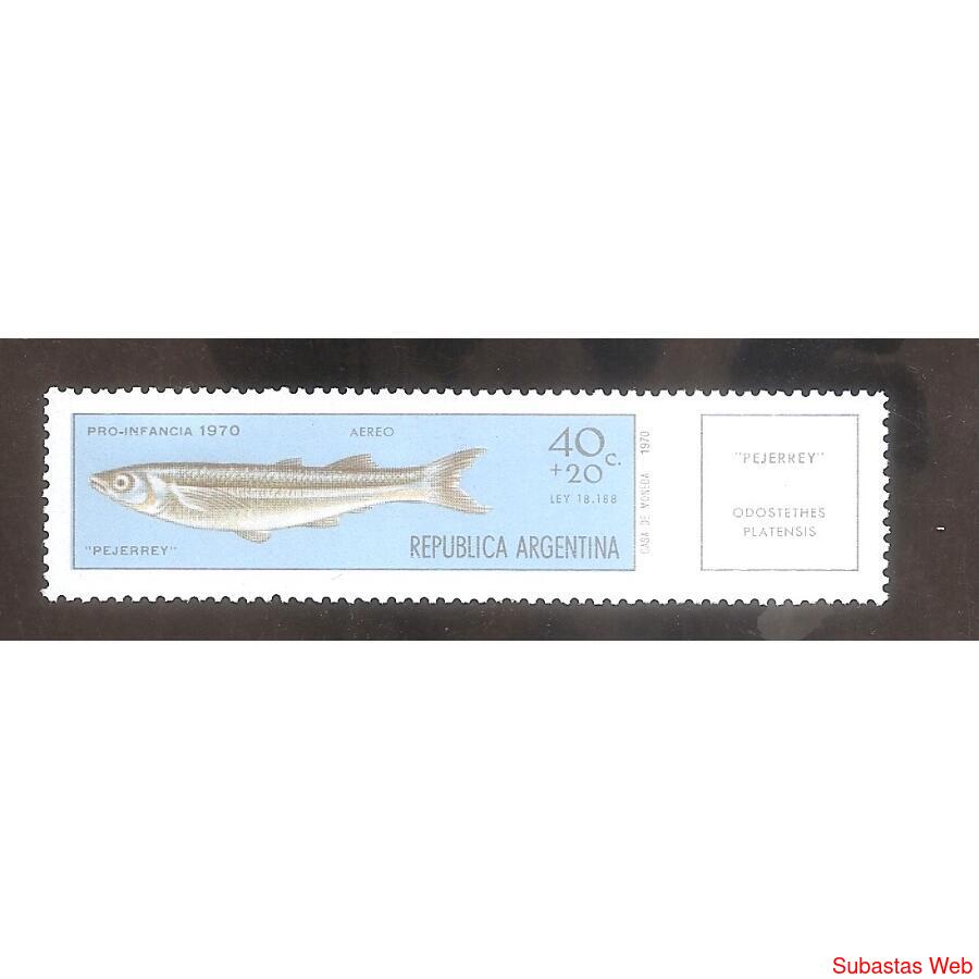 ARGENTINA 1971(A137)  PRO INFANCIA PECES,  NUEVA