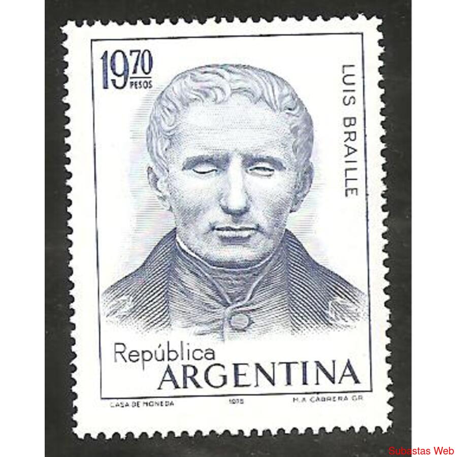 ARGENTINA 1976(1051) HOMENAJE A BRAILE  MINT