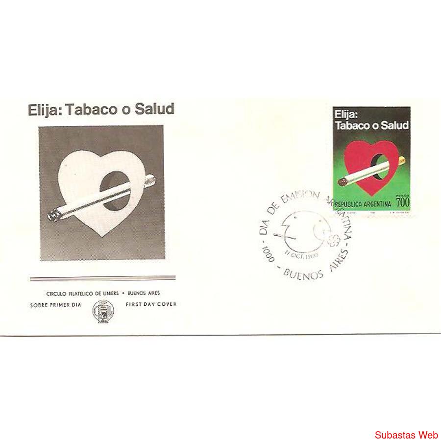 ARGENTINA 1980(1259) SOBRE PDE:  TABACO O SALUD