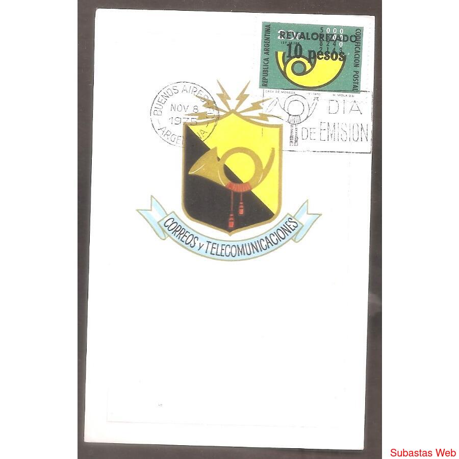 ARGENTINA 1975(1028) TARJETA PDE: CODIFICACION POSTAL
