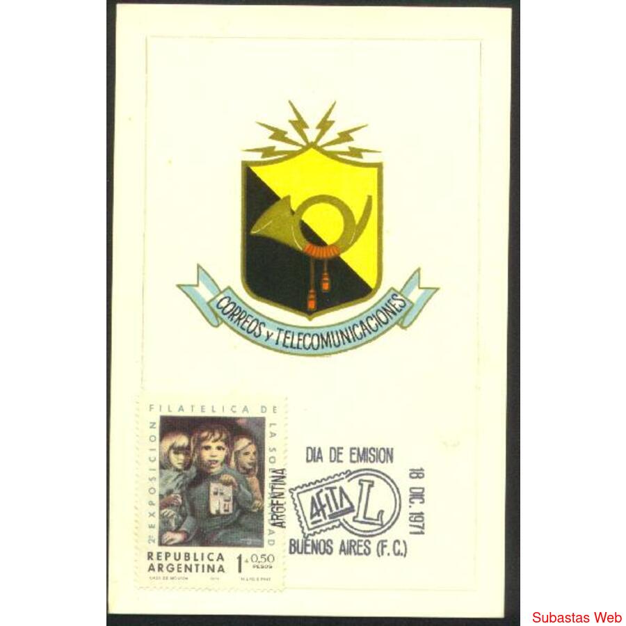 ARGENTINA 1971 (910) TARJETA PDE EXPOSICION FILATELICA SOLID