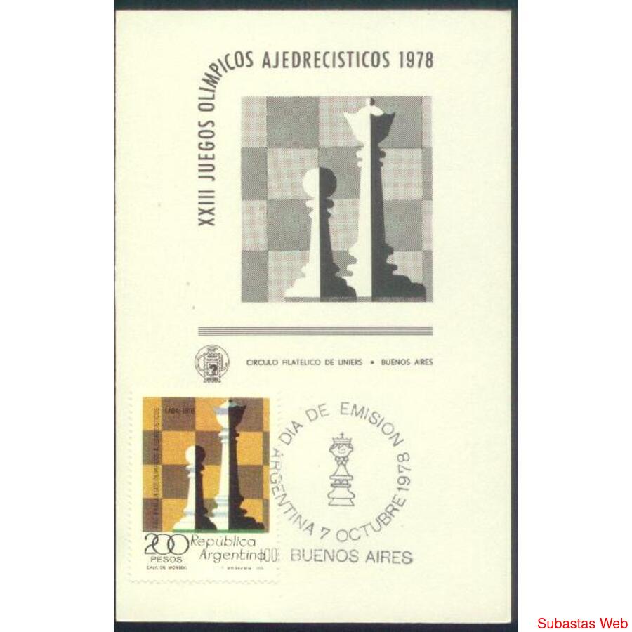 ARGENTINA 1978(1143) TARJETA PDE JUEGOS OLIMPICOS AJEDRES