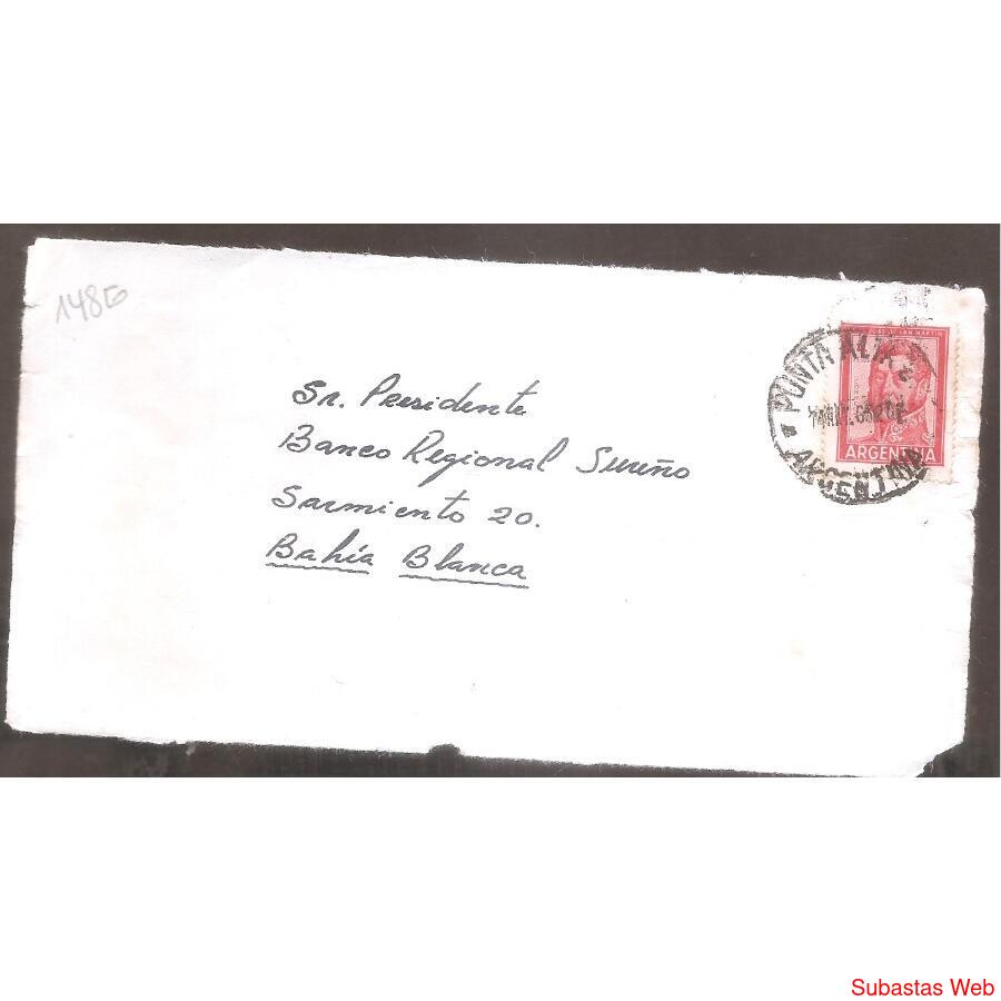 ARGENTINA  1963  SOBRE CIRCULADO  NUMERO 148G