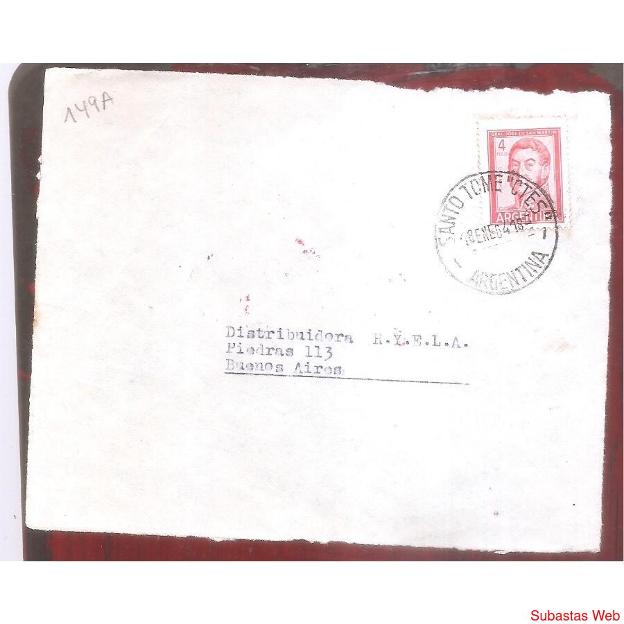 ARGENTINA  1964  SOBRE CIRCULADO  NUMERO  149A