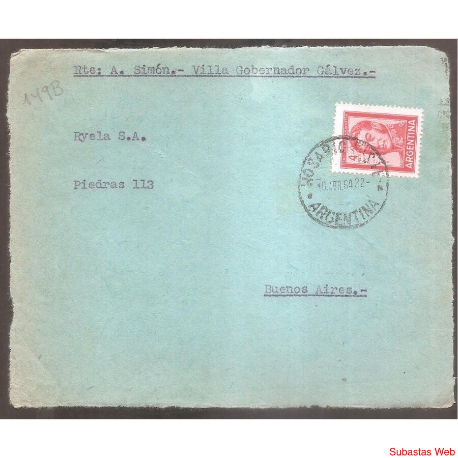 ARGENTINA  1964  SOBRE CIRCULADO  NUMERO  149B