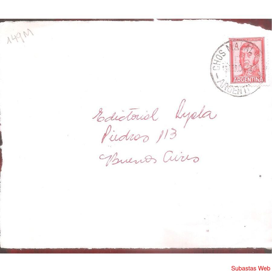 ARGENTINA  1964  SOBRE CIRCULADO  NUMERO  149M