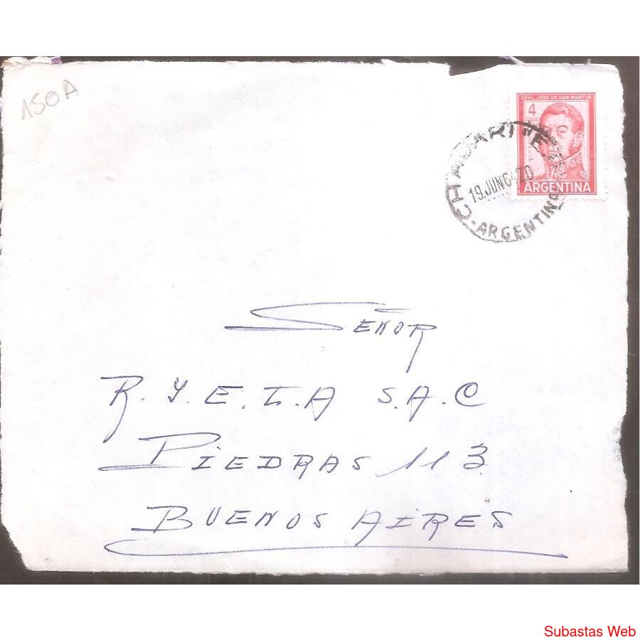 ARGENTINA  1964  SOBRE CIRCULADO  NUMERO  150A