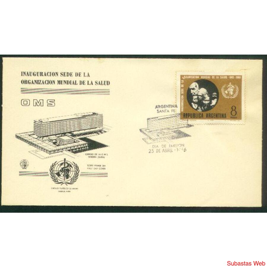 ARGENTINA  1966(731) SOBRE PDE  ORGANIZACION MUNDIAL DE LA S