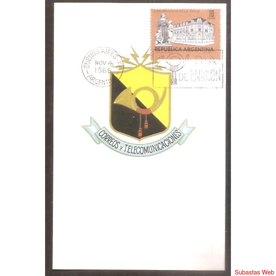 ARGENTINA  1966(777)  TARJETA  PDE  HOMENAJE A JUAN BAUTISTA