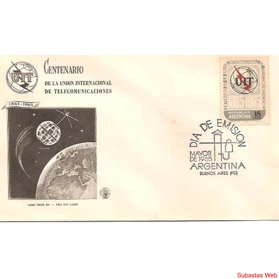 ARGENTINA  1965(A105) CENTENARIO DE LA UNION DE  TELECOMUNIC