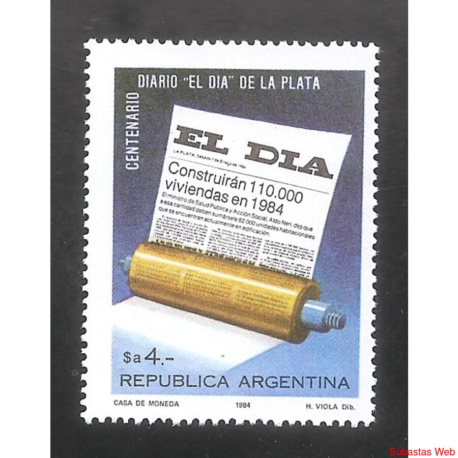 ARGENTINA  1984(1454) DIARIO EL DIA  VARIEDAD CEFILOZA  MINT