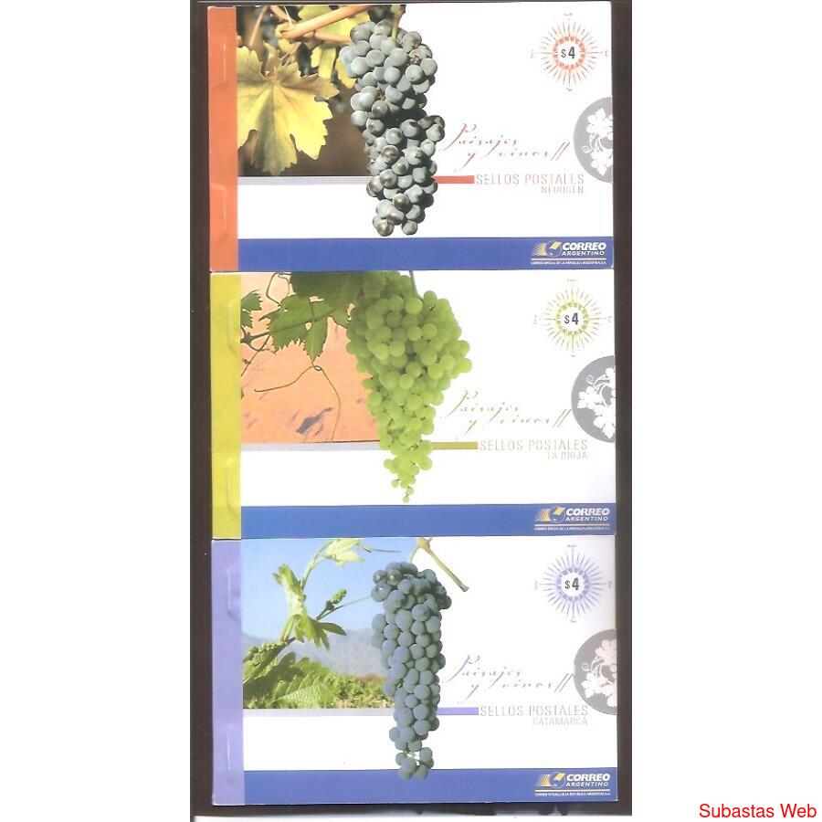 ARGENTINA 2007(2852-57)  3 CARNETS   PAISAJES Y VINOS  MINT