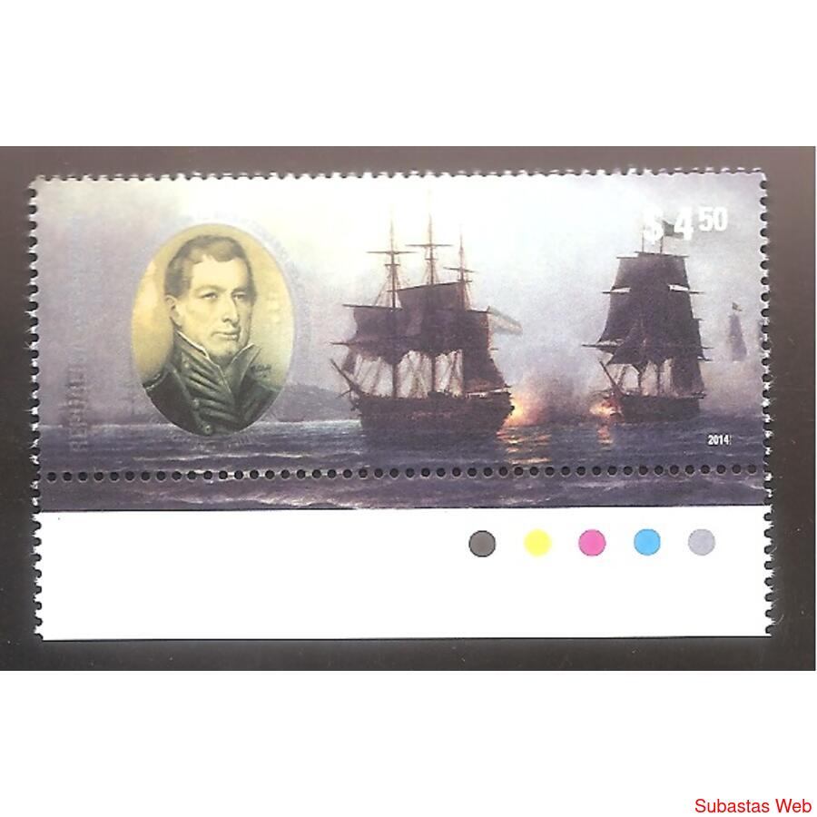 ARGENTINA  2014(4046) COMBATE DE MNTEVIDEO CON BORDE  MINT