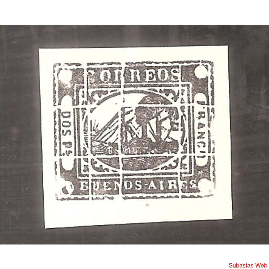 ARGENTINA 1858 BARQUITO DOS Ps. REIMPRESION DE PALEY  MARRON