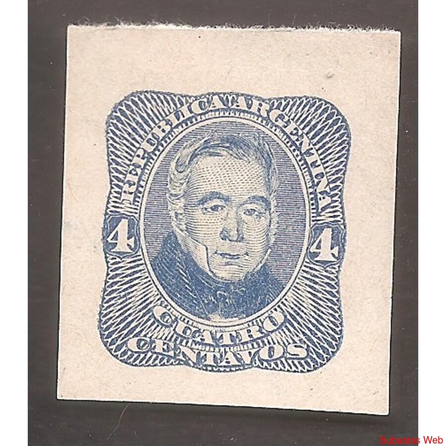 ARGENTINA 1880(FAJ3) PROCERES: AGUERO SELLO CORTADO DE FAJA3