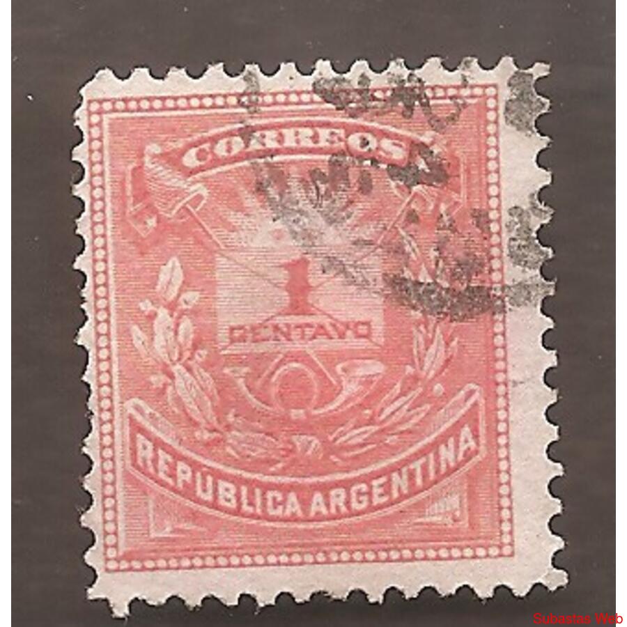 ARGENTINA 1884(58) DIBUJO DE UNA CARTA, GRABADO,  USADA