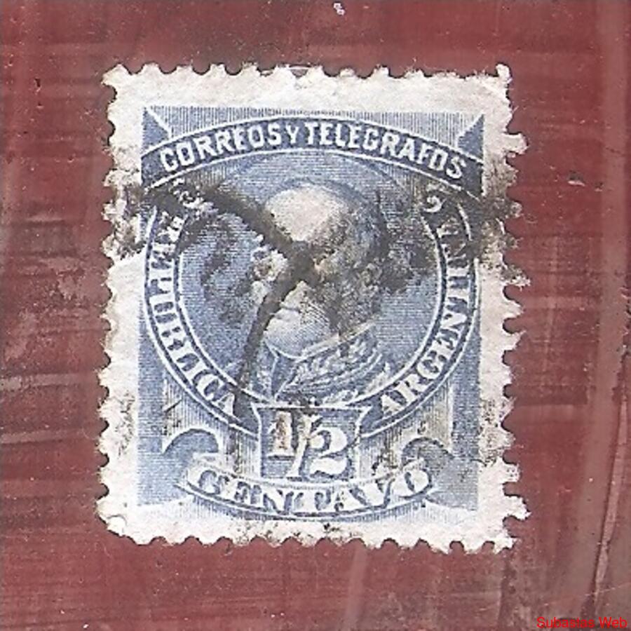ARGENTINA  1889(73a) PROCERES NACIONALES: URQUIZA AZUL-GRIS