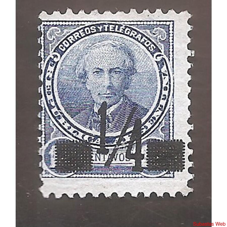 ARGENTINA 1890(91aI) ALBERDI  SOBRECARGA 1/4  NEGRA  NSG