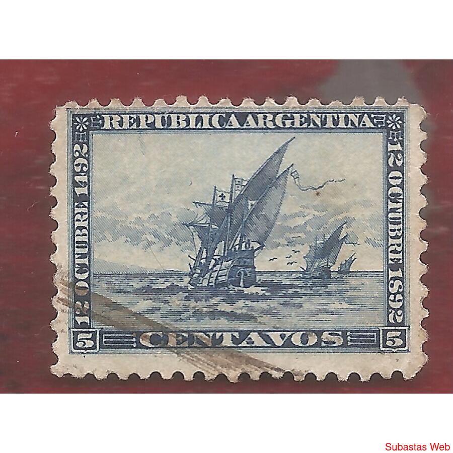 ARGENTINA 1892(93) 4TO. CENTENARIO DEL DESCUBRIMIENTO  USADA