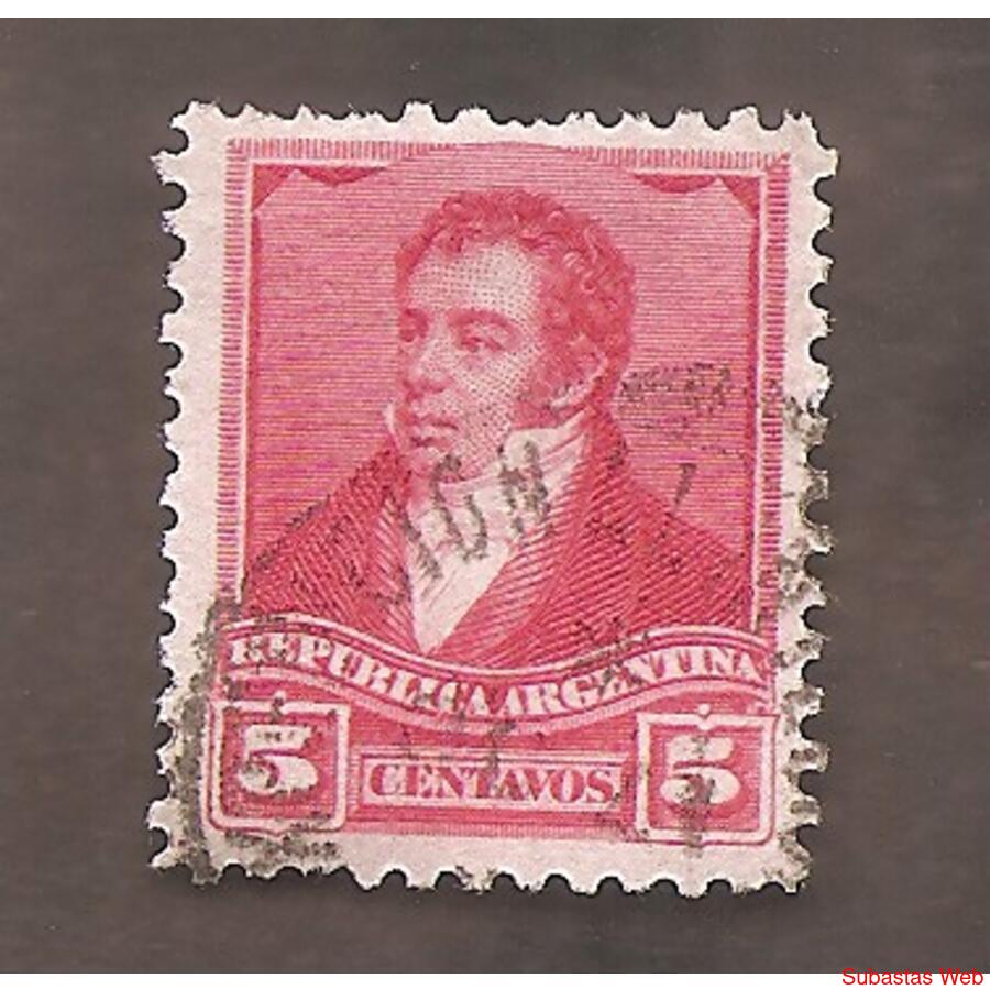 ARGENTINA 1892(98) 3 PROCERES: RIVADAVIA: SOL CHICO  11,5x11