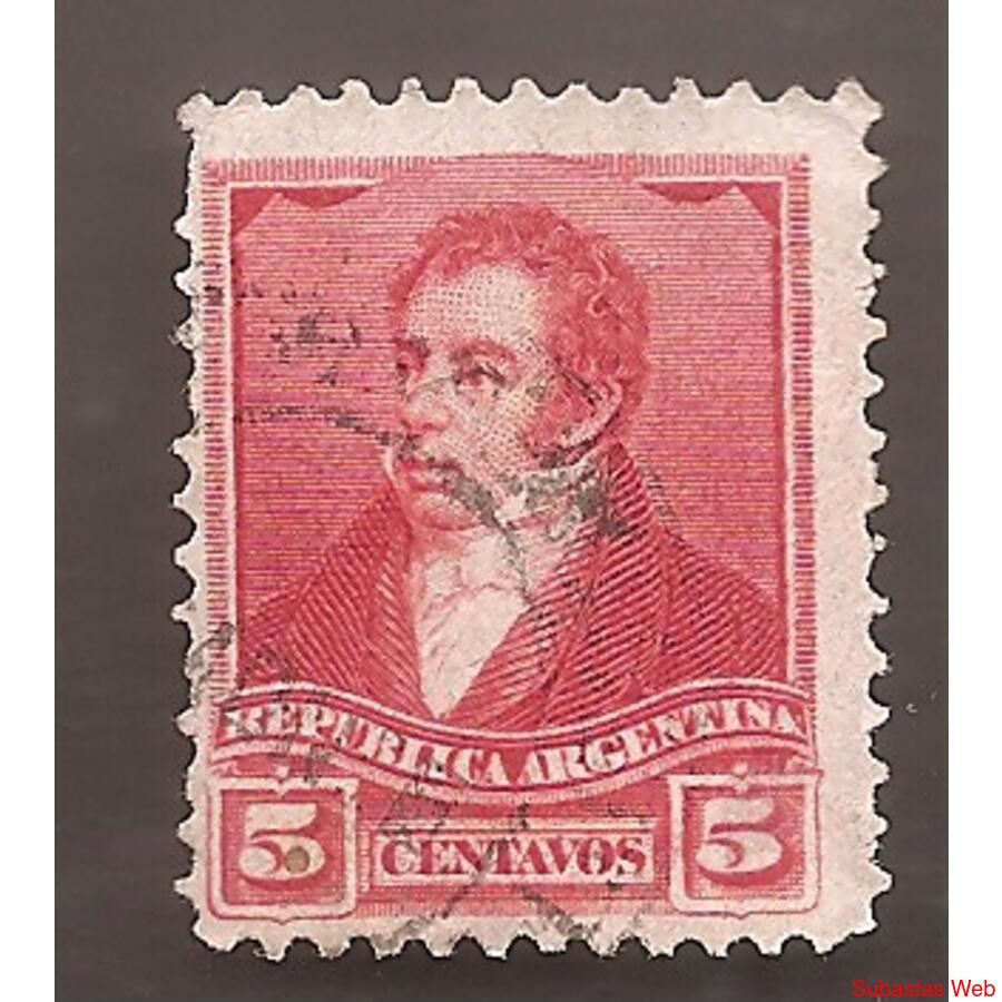 ARGENTINA 1892(98A) 3 PROCERES  SOL CHICHO 12,25x12,25 USADA