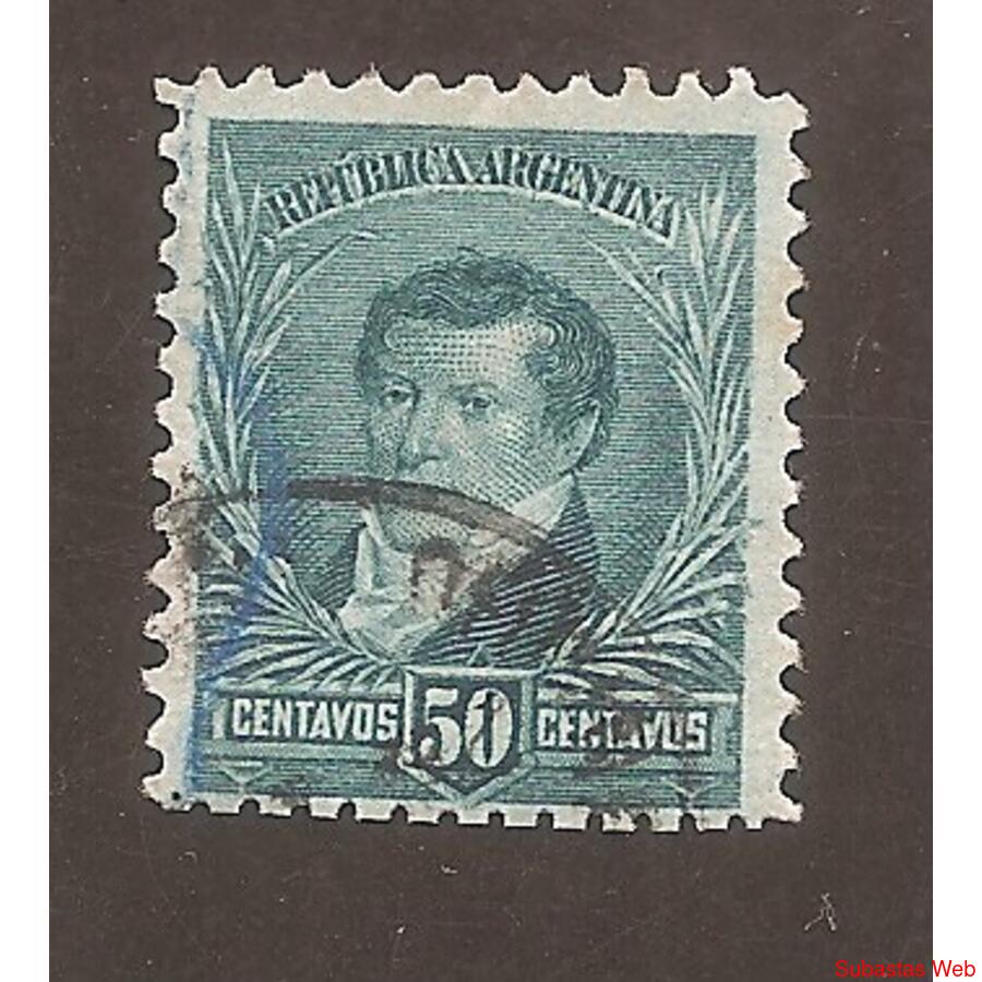 ARGENTINA 1892(104) 3 PROCERES, SOLCHICO  11,5x11,5  USADA