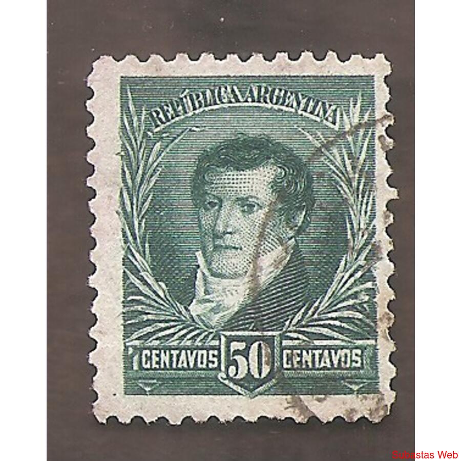 ARGENTINA 1892(104I) 3 PROCERES  SOL GRANDE 11,5x11,5  USADA