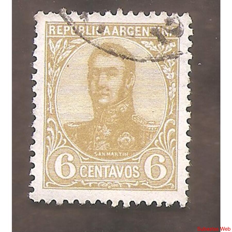 ARGENTINA  1908(138) SAN MARTIN EN OVALO CON FILIGRANA  USAD