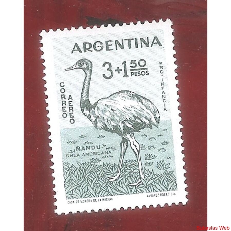 argentina 1960/a66) PRO-INFANCIA:  ÑANDU NIEVA SIN GOMA