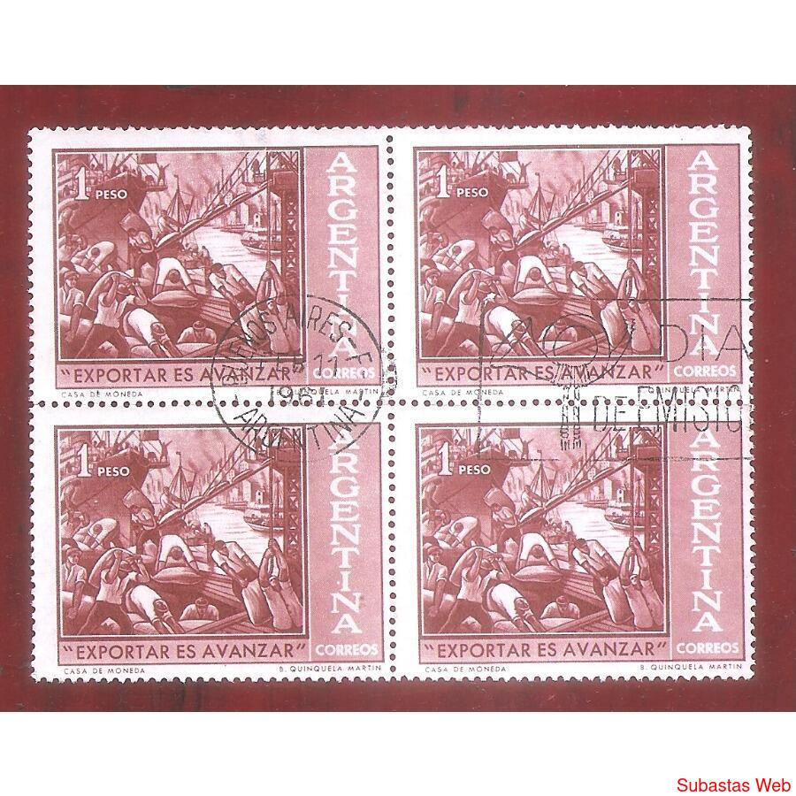 ARGENTINA 1961(634) EXPORTAR ES AVANZAR CUADRITO PDE  NSG