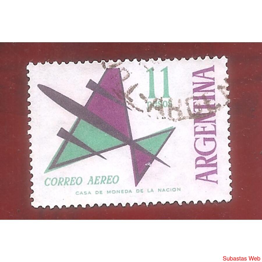 ARGENTINA 1963(A92) CORREO AEREO: DIBUJO DE UN AVION USADA