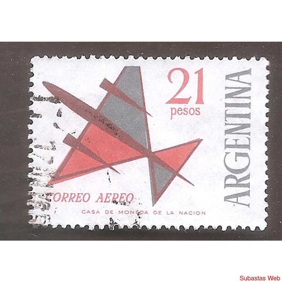 ARGENTINA 1963(A94) CORREO AEREO: DIBUJO DE UN AVION USADA
