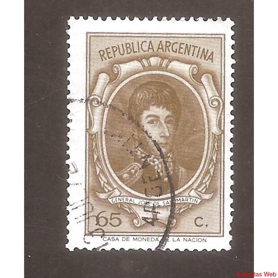 ARGENTINA 1972(915) PROC. Y RIQ.: SAN MARTIN DE 0,65  USADA