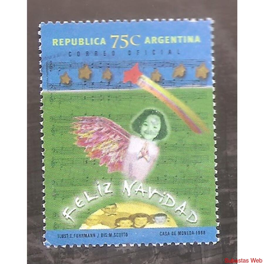 ARGENTINA  1998(2216)  NAVIDAD  NUEVA SIN GOMA